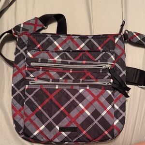 Vera Bradley Black and Red Plaid Crossbody Bag